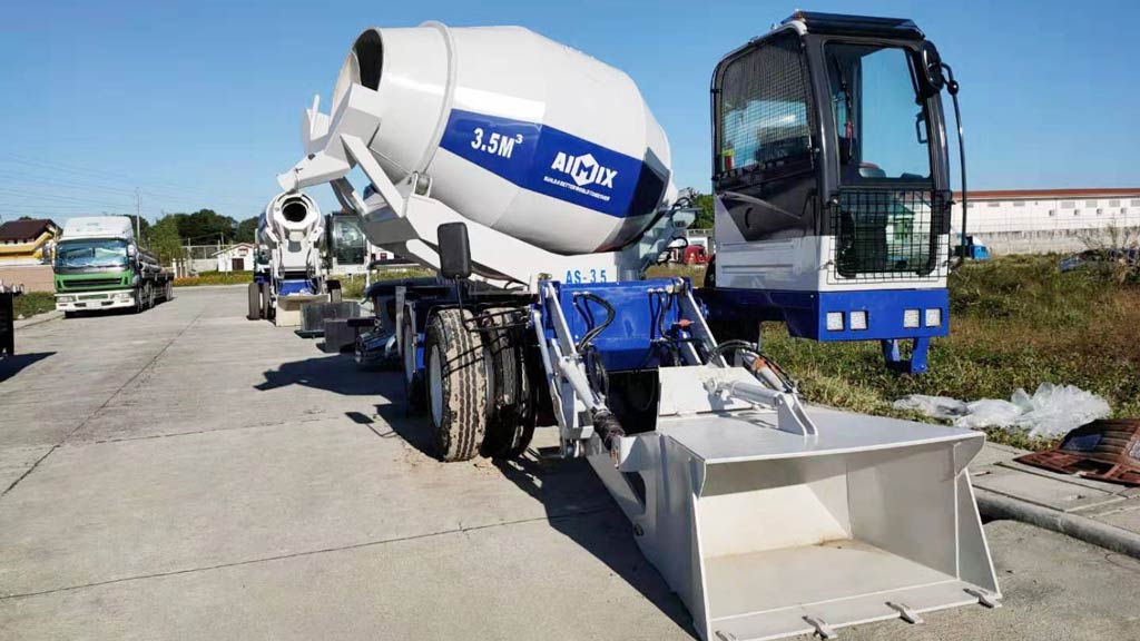 Aimix Concrete Mixer Self Loading working